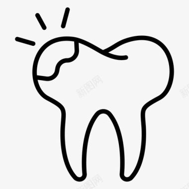 小牙齿腐烂牙齿牙医图标图标