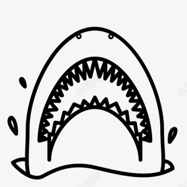 大白鲨鱼海图标图标