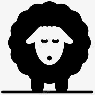 家养绵羊动物家畜农场动物图标图标