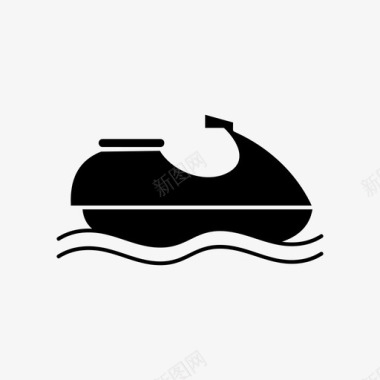 摩托艇海上水上滑板车图标图标