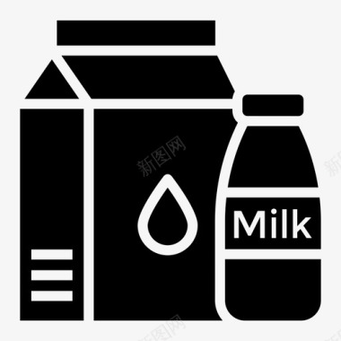 奶瓶饮料罐装牛奶图标图标