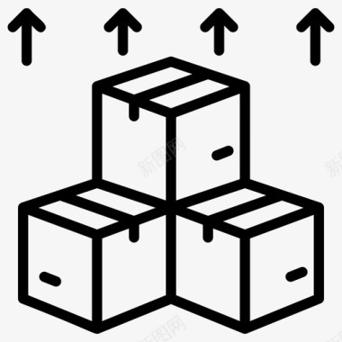 声波线矢量素材出口纸板包装纸板箱交货箱图标图标