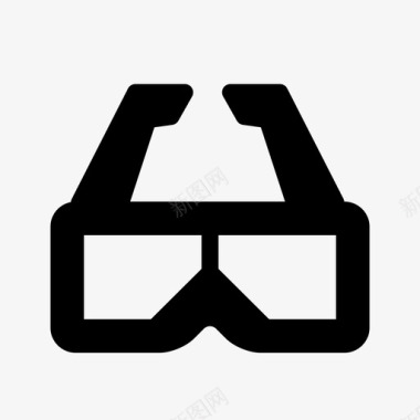 扁平化3D眼镜3d眼镜3d娱乐图标图标