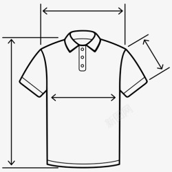 T恤尺寸说明马球衫尺寸马球t恤尺寸胸围图标高清图片