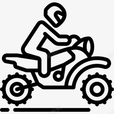 摩托车越野赛车运动10直线型图标图标
