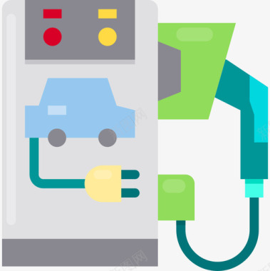 绿色能源图标电动汽车能源46平板图标图标
