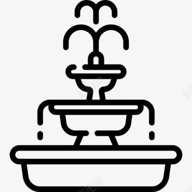 公园喷泉喷泉29号水上公园线性图标图标