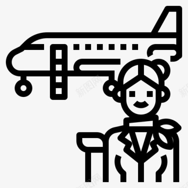 航空公司乘务员空姐图标图标