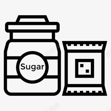 糖罐糖罐向量红糖糖瓶图标图标