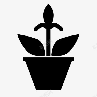 盆栽盆碗图标图标