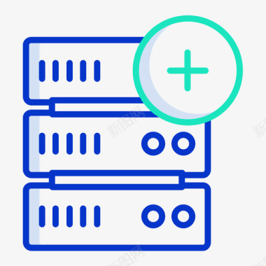 主机设计添加网站服务器和主机5轮廓颜色图标图标
