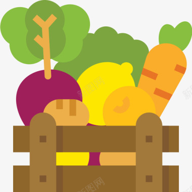 蔬菜农场49平坦图标图标