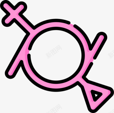 性别流体性别认同1线性颜色图标图标