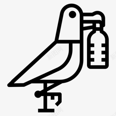 鸟吃塑料瓶子塑料污染概述图标图标