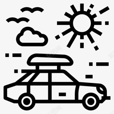 汽车车顶夏季图标图标