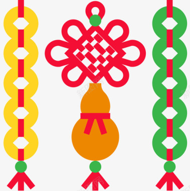 护身符中国传统2扁平图标图标