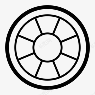 旋转轮子发明救生圈图标图标