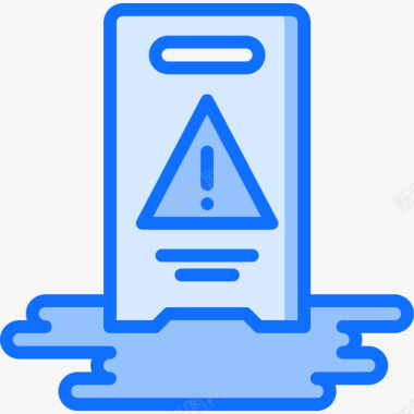 正方形板湿地板清洁77蓝色图标图标