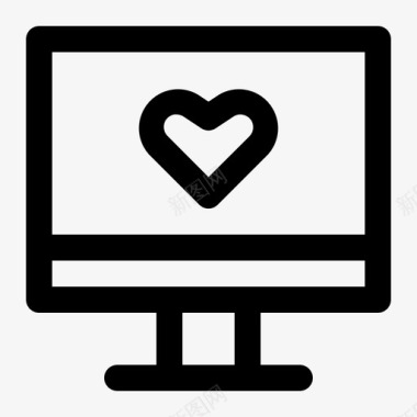 电视电脑爱情图标图标
