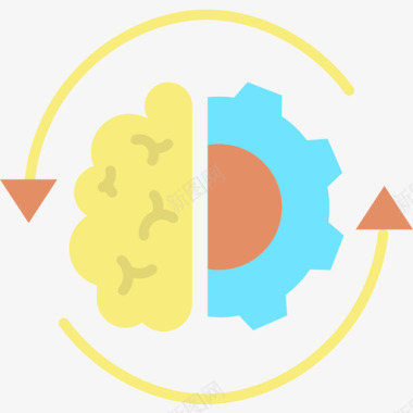 最强大脑大脑过程人工智能51扁平图标图标