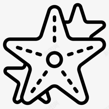沙滩上的海星海星动物水生图标图标