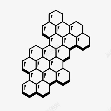 六边形图案蜂蜜蜜蜂梳子图标图标