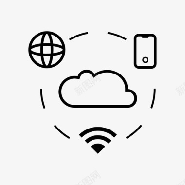 海报设计电信统一通信云互联网图标图标