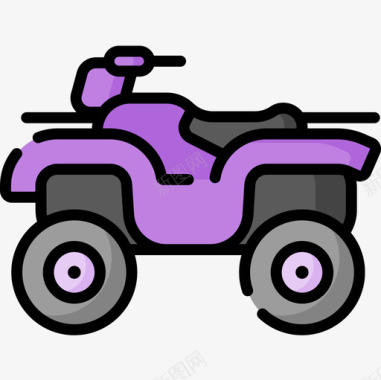 四合院车辆和运输12线性颜色图标图标