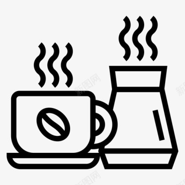 热咖啡杯咖啡杯杯子和碟子图标图标