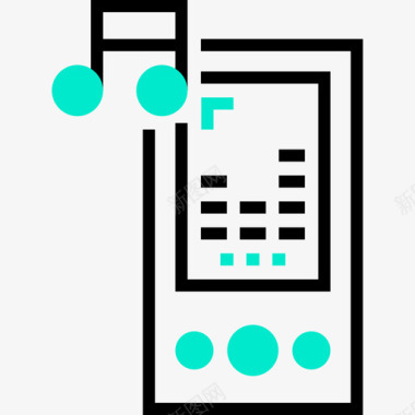 音乐播放器电子设备72单色图标图标