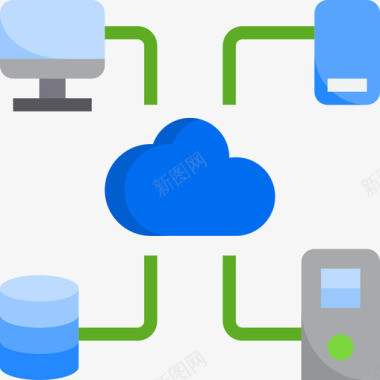 G3云云数据和网络管理3扁平图标图标