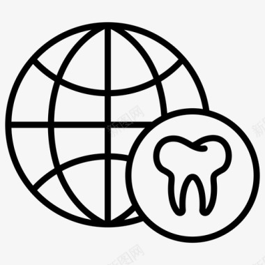 小牙齿全球牙科牙医图标图标