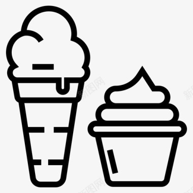 冷冻食品甜筒冰淇淋冷冻食品冰淇淋图标图标