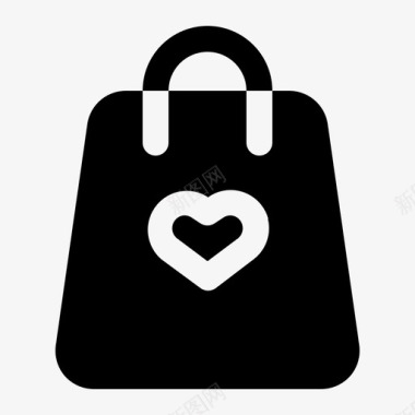 购物袋的爱情人节的爱实实在在的爱图标图标