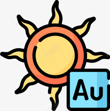 太阳光束太阳核7线颜色图标图标