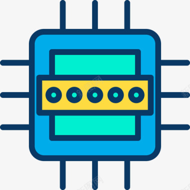 消费CPUCpu网络安全11线性颜色图标图标