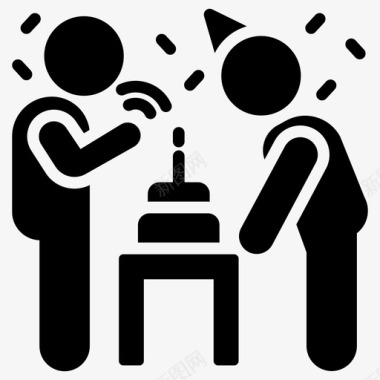 生日庆祝蛋糕仪式图标图标