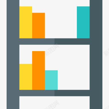 实木书架书架书籍和阅读9扁平图标图标
