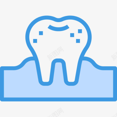 牙齿纠正龋齿牙齿34蓝色图标图标