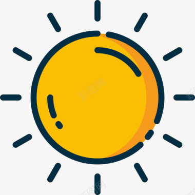 太阳太阳天气220线性颜色图标图标
