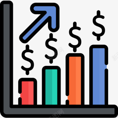 金钱利润金钱72线性颜色图标图标