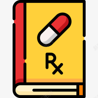 欧美书籍设计书籍药房34线性颜色图标图标