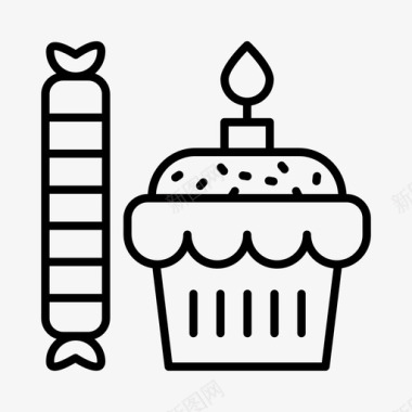 生日宴会生日庆祝纸杯蛋糕图标图标