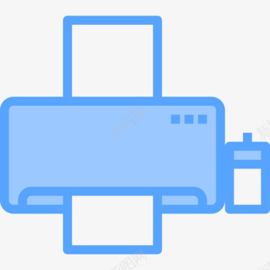 请帖打印打印机计算机设备5蓝色图标图标