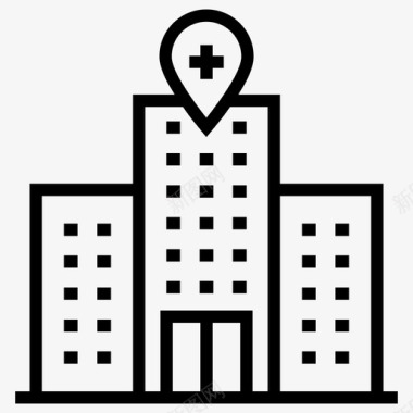 药房医院建筑位置诊所医疗机构图标图标