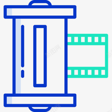 老式电影院摄影机卷电影院65轮廓颜色图标图标