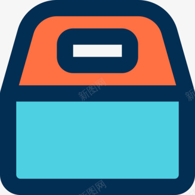 午餐盒袋子和包装3线性颜色图标图标