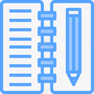 蓝色教育画册笔记本教育180蓝色图标图标