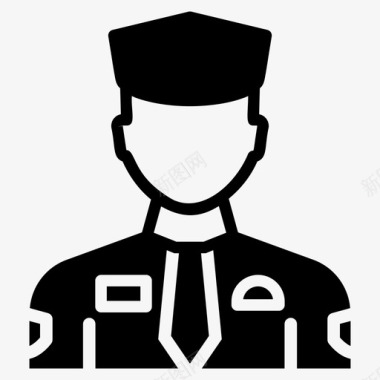 警官人类化身男警官图标图标