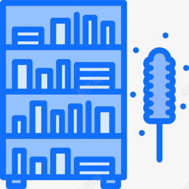 矢量书架书架清洁77蓝色图标图标